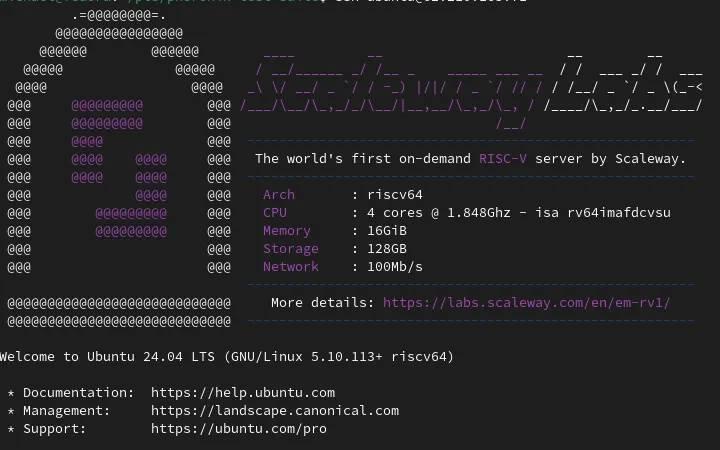 使用Scaleway的EM-RV1在Ubuntu 24.04 LTS上的RISC-V性能-趣考网