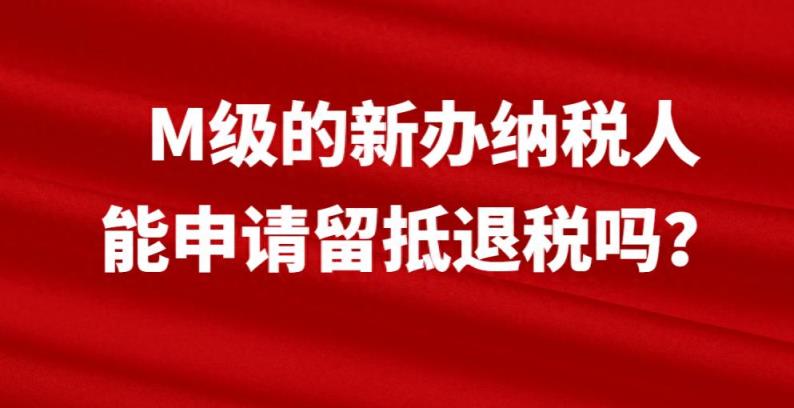 M级的新办纳税人能申请留抵退税吗-趣考网