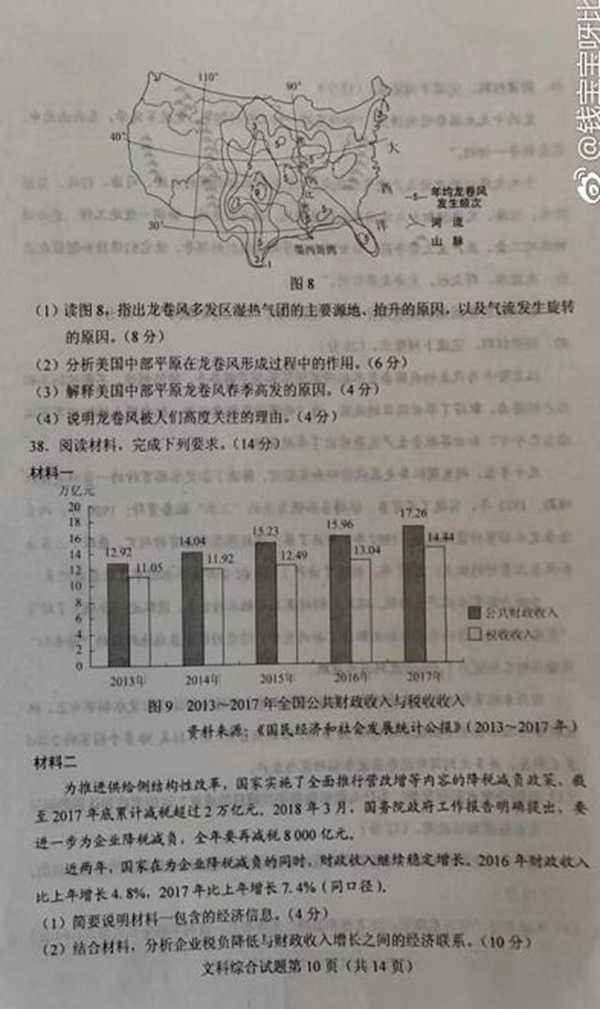 2018陕西高考文综试题【图片版】